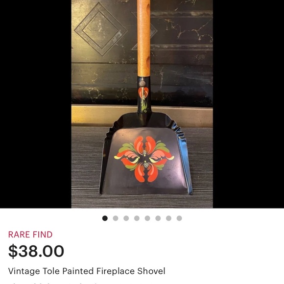 VINTAGE TOLE HANDPAINTED FIREPLACE SHOVEL - Picture 7 of 7